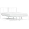 vidaXL metallist voodiraam peatsiga, valge, 120x190 cm