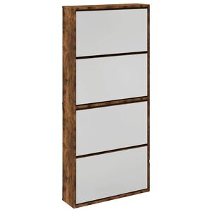 vidaXL 4 sahtliga kingakapp, peegliga, suitsutatud tamm, 63x17x134 cm