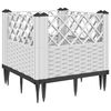vidaXL vaiadega taimekast, valge, 43,5x43,5x43,5 cm, PP