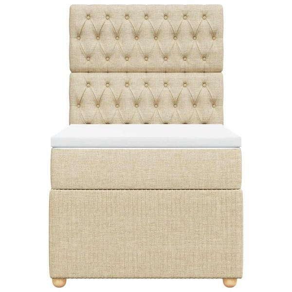 vidaXL kontinentaalvoodi madratsiga, kreemjas, 90x190 cm, kangas