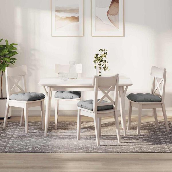 vidaXL Istumispatjad 4 pcs Pilvine hall 40 x 40 x 12 cm kangas