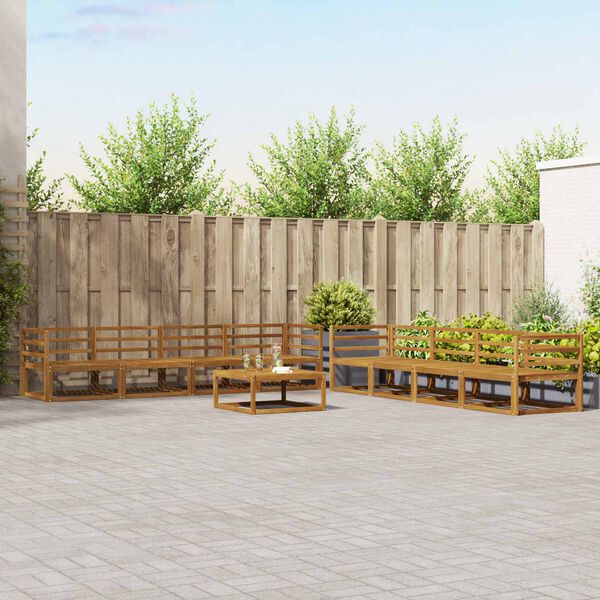 vidaXL V&auml;li diivanikomplekt padjaga 9 pcs Looduslik ja kreem