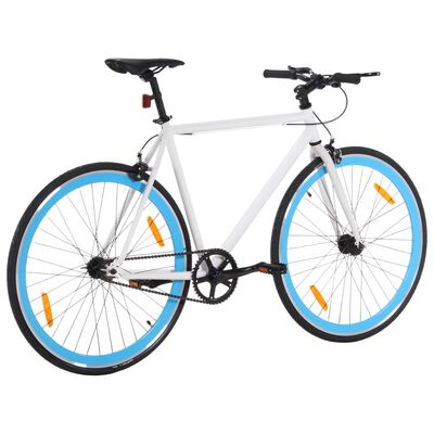 vidaXL ühekäiguline jalgratas, valge ja sinine, 700C 55 cm