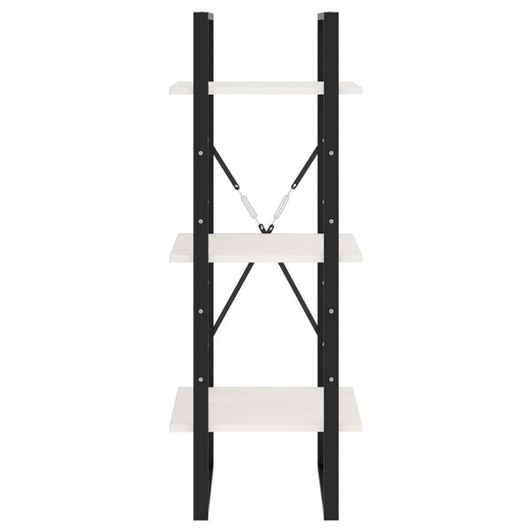 vidaXL 3-korruseline raamaturiiul, 40x30x105 cm, valge, männipuit