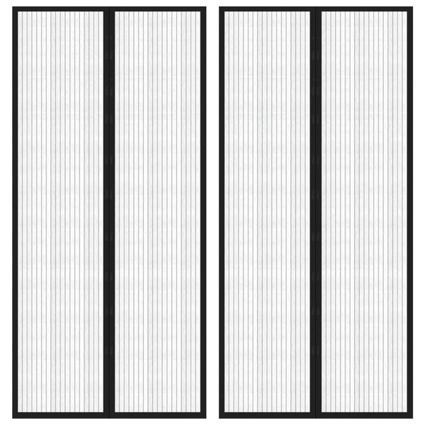 vidaXL putukakaitse uksekardinad 2 tk magnetplokkidega must 220x110 cm