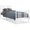 vidaXL metallist voodiraam peatsi ja jalutsiga, valge, 80 x 200 cm
