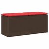 vidaXL aiapink istmepadjaga, pruun, 110x40x44 cm, pol&uuml;rotang