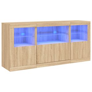 vidaXL puhvetkapp LED-tuledega, Sonoma tamm, 142,5 x 37 x 67 cm