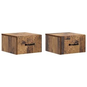 vidaXL Seinale kinnitatav &ouml;&ouml;tis 2 pcs Vana puit 34,5 x 33 x 20 cm