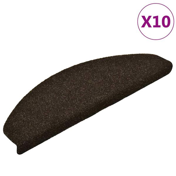 vidaXL isekleepuvad trepimatid, 10 tk, 65 x 21 x 4 cm, tumepruunid, poolringikujulised, suured