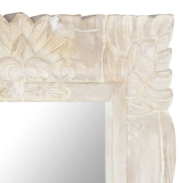 vidaXL, peegel, valge, 110 x 50 cm, mangopuit