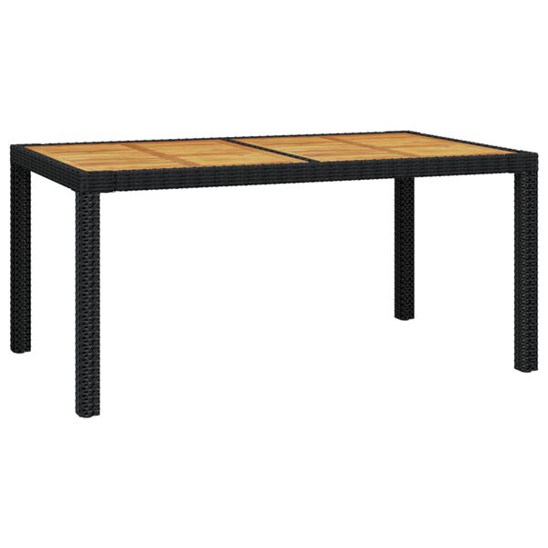 vidaXL 5-osaline aiamööblikomplekt patjadega, polürotang, must