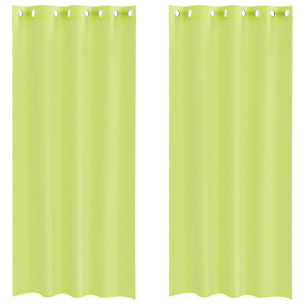 vidaXL Voile kardinad koos läbivõredega 2 tk Apple Green 140x225 cm