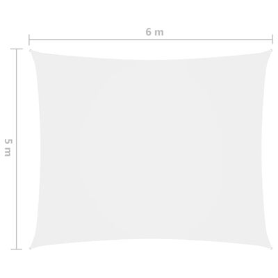 vidaXL oxford-kangast päikesepuri, ristkülikukujuline, 5 x 6 m, valge