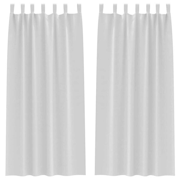 vidaXL Kardinad rõngastega 2 pcs Kahvatu Hall 245 x 140 cm Polüester