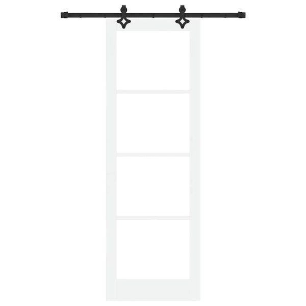 vidaXL Libisev uks Valge 78 x 232 cm Soe m&auml;nnipuit ja klaas