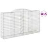 vidaXL kaarekujulised gabioonkorvid 15 tk, 300x50x160/180 cm, raud