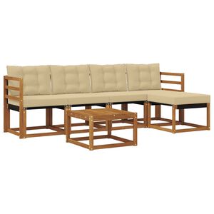 vidaXL V&auml;li diivanikomplekt padjaga 6 pcs Looduslik ja beež