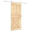 vidaXL Libisev uks Looduslik ja Valge 90 x 210 cm Tahke m&auml;nnipuit