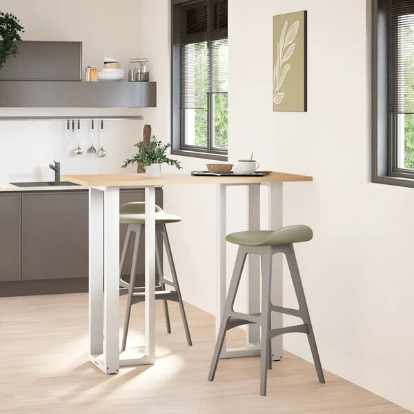 vidaXL baarilaua jalad T-kujulised, 2 tk, valged, 50 x 35 x (110-111) cm, teras