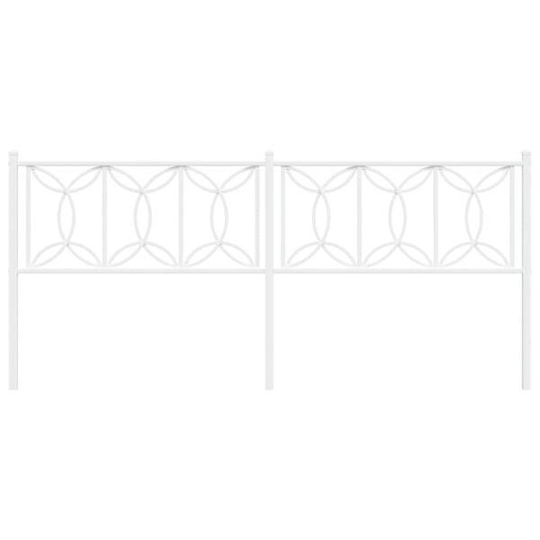 vidaXL metallist vahetatav voodipeats, valge, 193 cm