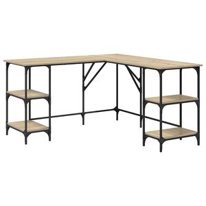 vidaXL kirjutuslaud, Sonoma tamm, 139 x 139 x 75 cm, tehispuit