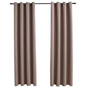 vidaXL pimendavad kardinad metallr&otilde;ngastega 2 tk, pruun, 140 x 175 cm