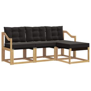 vidaXL V&auml;li diivanikomplekt padjaga 4 pcs Valge ja must