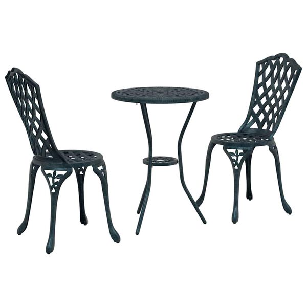 vidaXL Aia Bistroo Komplekt 3 pcs Roheline Alumiinium