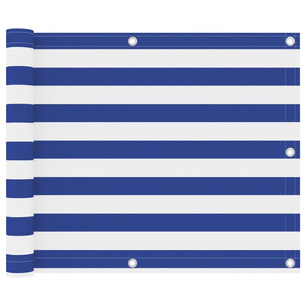 vidaXL r&otilde;dusirm, valge ja sinine, 75 x 500 cm, oxford-kangas