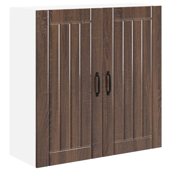 vidaXL K&ouml;&ouml;gikapp Lucca Pruun tamm 80 x 31 x 80 cm Tehispuit