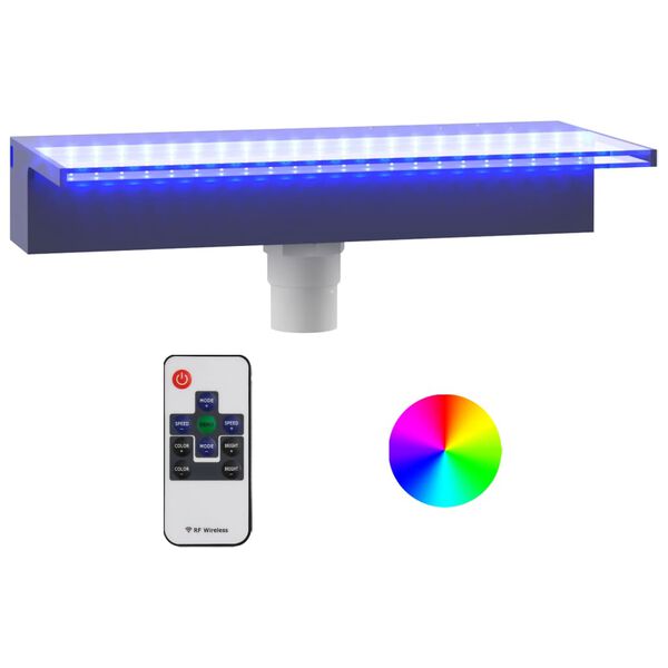 vidaXL purskkaevu kosk RGB LED-tuledega, akr&uuml;&uuml;l, 45 cm