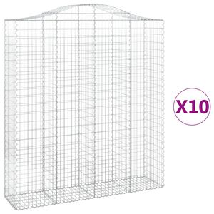 vidaXL kaarekujulised gabioonkorvid 10 tk, 200x50x220/240 cm, raud