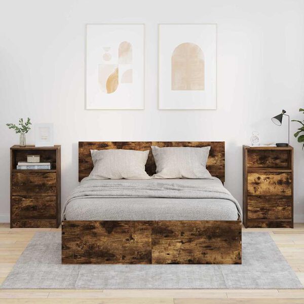 vidaXL &Ouml;&ouml;kapid 2 pcs Suitsetatud tamm 40 x 30 x 467 cm Tehispuit