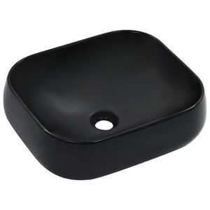 vidaXL valamu, 44,5 x 39,5 x 14,5 cm, keraamiline, must