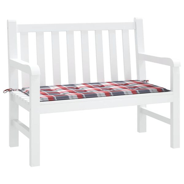 vidaXL aiapingi istmepadi, punased ruudud, 120x50x3 cm, kangas