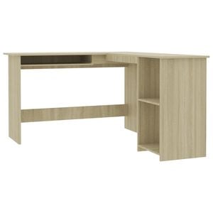 vidaXL L-kujuline nurgalaud Sonoma tamm 120x140x75 cm tehispuit