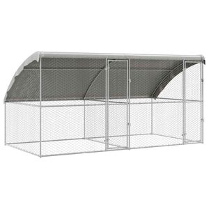 vidaXL Koerakuut 2 pcs H&otilde;bedane 4 x 2 x 2 m Tsingitud teras