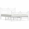 vidaXL metallist voodiraam peatsi ja jalutsiga, valge, 140 x 190 cm