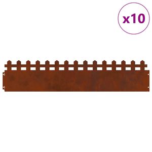 vidaXL Murukatted 10 pcs Rooste 103 x 0,05 x 22 cm terase t&uuml;&uuml;p