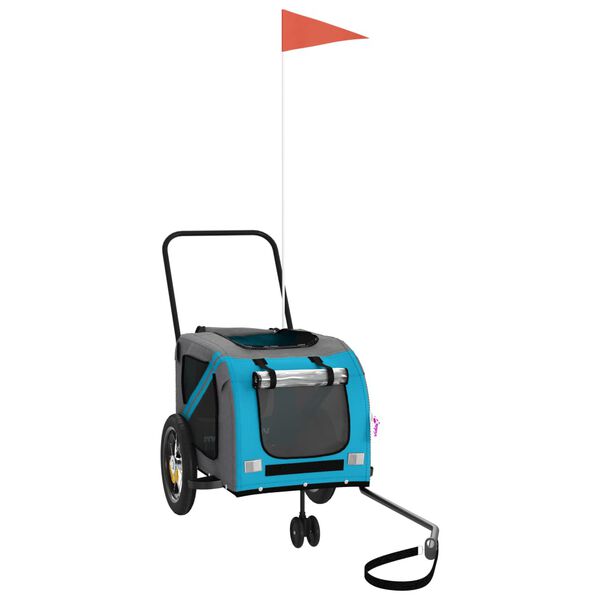 vidaXL lemmiklooma ratta järelkäru, sinine ja must, oxford kangas/raud