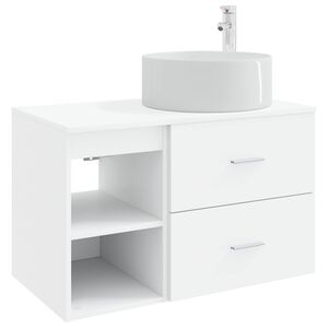 vidaXL Vannitoa m&ouml;&ouml;bleset 2 pcs Valge Tehispuit