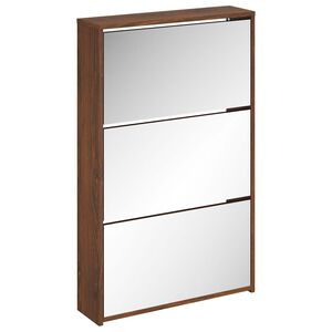 vidaXL 3 sahtliga kingakapp peegliga, pruun tamm, 63x17x102,5 cm
