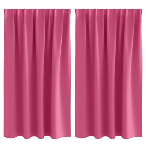 vidaXL Kardinad r&otilde;ngastega 2 pcs Erk Roosa 140 x 140 cm Pol&uuml;ester