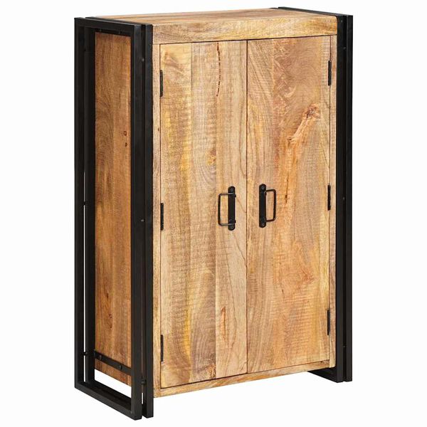 vidaXL Kõrgkapp uste jaok Pruun Tugev jäme mango puust ja metall