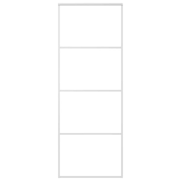 vidaXL liuguks, matt ESG-klaas ja alumiinium, 76 x 205 cm, valge