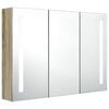 vidaXL LED vannitoa peegelkapp, 89 x 14 x 62 cm, tamm