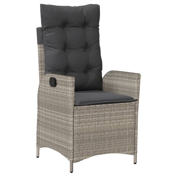 vidaXL 7-osaline aiam&ouml;&ouml;bli komplekt patjadega, helehall, pol&uuml;rotang