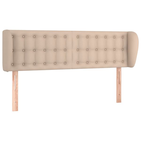 vidaXL voodipeats servadega, cappuccino, 147x23x78/88 cm, kunstnahk