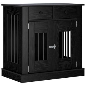 vidaXL Koera puuri m&ouml;&ouml;bel Must tamm 80 x 47,5 x 80 cm Tehispuit